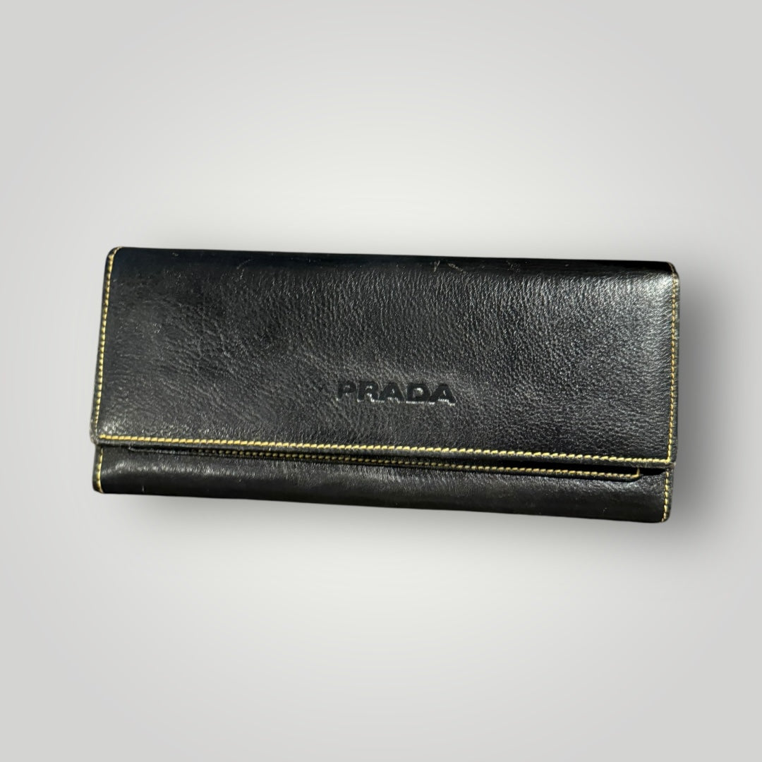 Prada Black Leather Wallet- READ CAPTION